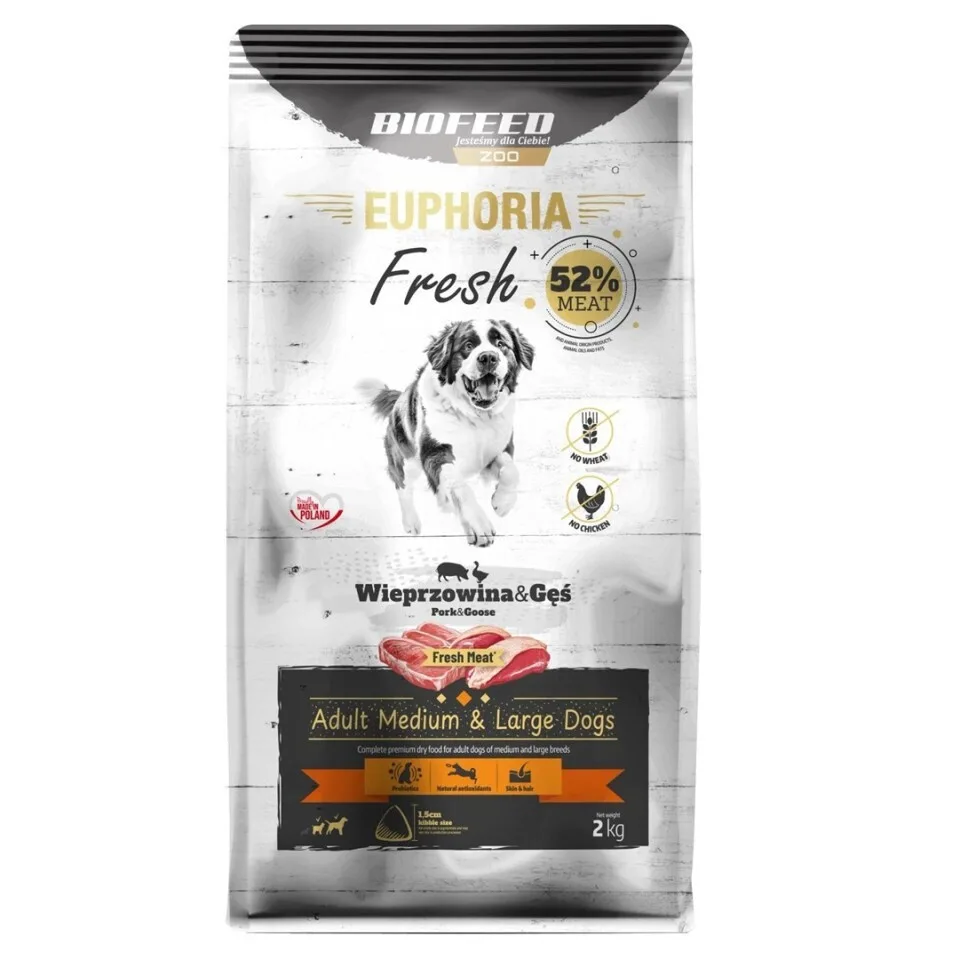 Biofeed 2kg Ξηρά Τροφή χωρίς Γλουτένη για Ενήλικους Σκύλους Μεσαίων & Μεγαλόσωμων Φυλών με Κρέας και Χοιρινό - Image 1
