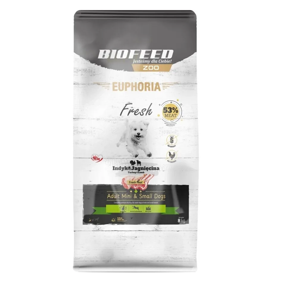 Biofeed 8kg Ξηρά Τροφή χωρίς Γλουτένη για Ενήλικους Σκύλους Μικρόσωμων Φυλών με Κρέας, Γαλοπούλα και Αρνί - Image 1