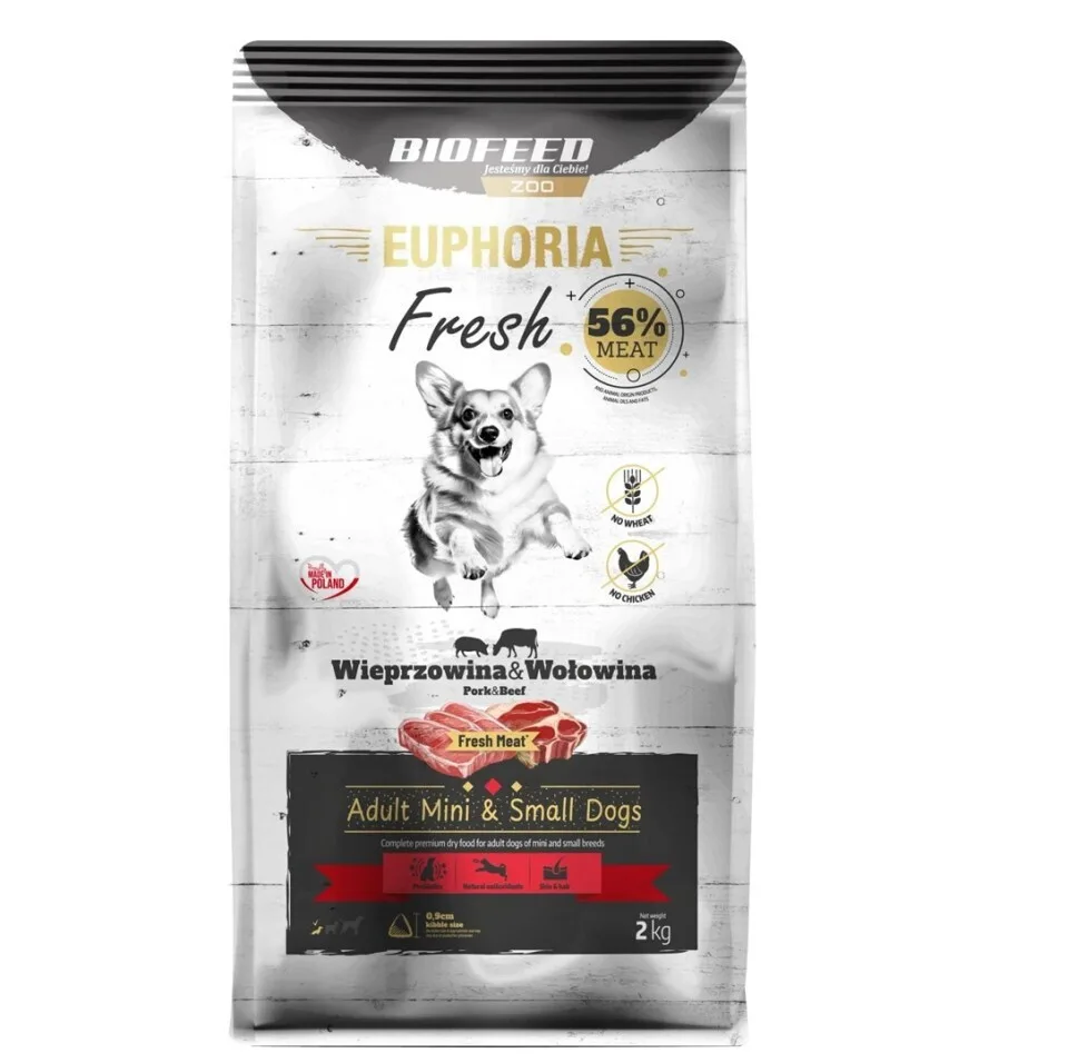 Biofeed 2kg Ξηρά Τροφή χωρίς Γλουτένη για Ενήλικους Σκύλους Μικρόσωμων Φυλών με Κρέας, Χοιρινό και Βοδινό - Image 1