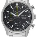 Seiko Urban Sports Ανδρικό Ρολόι 42mm Χρονογράφος Μπαταρίας με Ασημί Μεταλλικό Μπρασελέ SSB419P1