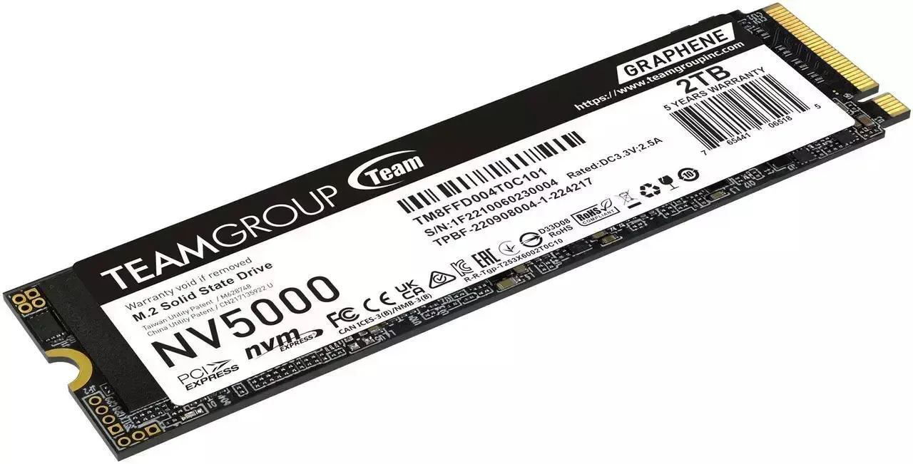 20250909142619_ebd766d3 TeamGroup NV5000 SSD 2TB M.2 NVMe PCI Express 4.0 TM8FGM002T0C101 - Image 1