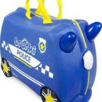 Trunki Percy Police Car Παιδική Βαλίτσα Ταξιδίου Καμπίνας Σκληρή Μπλε με 4 Ρόδες Ύψους 31εκ. 0323-GB01