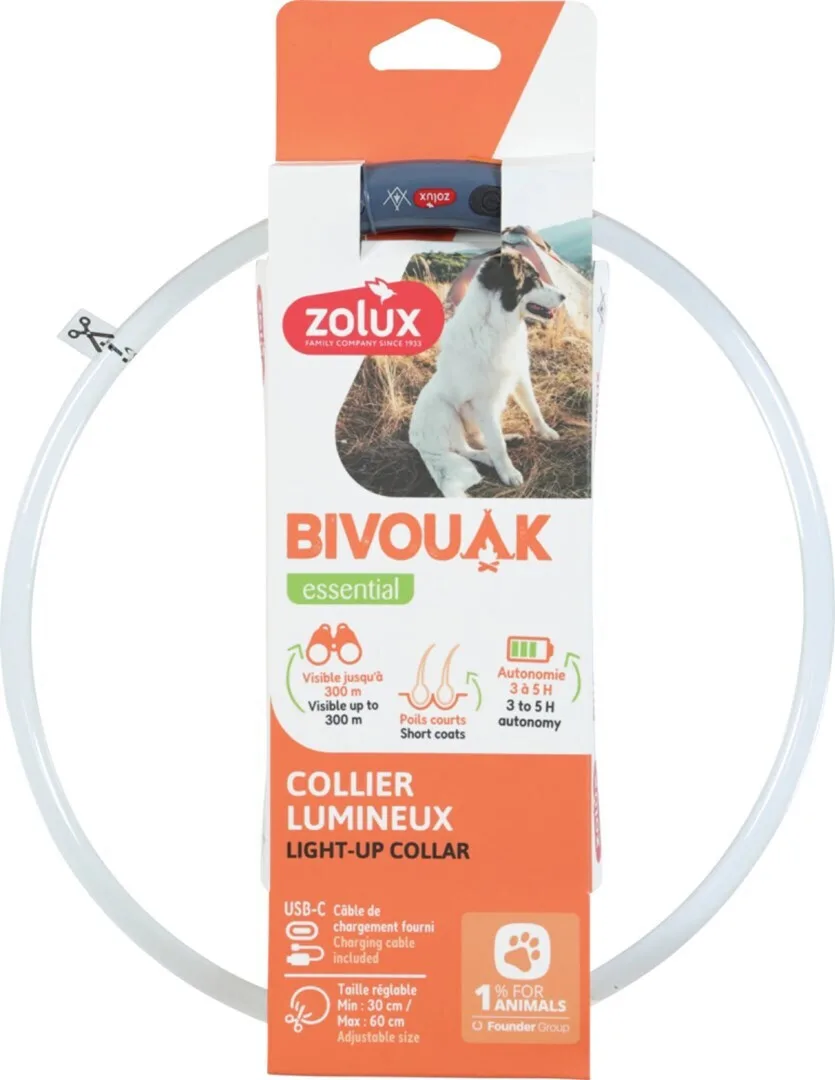 20250911002340_zolux_bivouak_led_silicone_transparent_red_dog_collar_30_60_cm Zolux Bivouak Led Silicone Transparent Red Dog Collar 30-60 Cm - Image 1