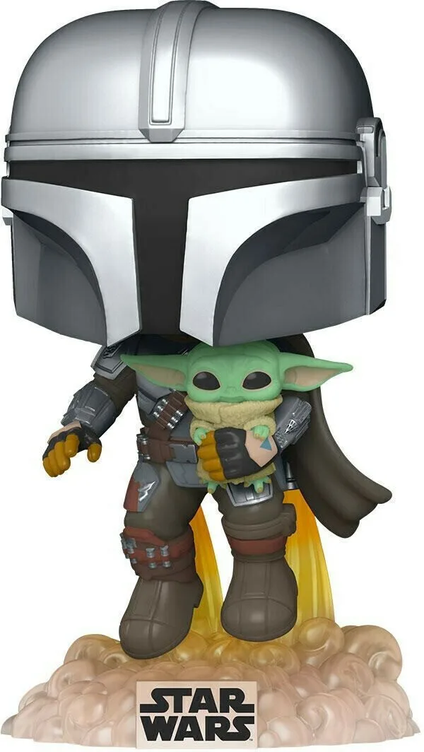 Funko Pop! Movies: Star Wars: The Mandalorian - The Mandalorian with the Child 402 Bobble-Head - Image 1
