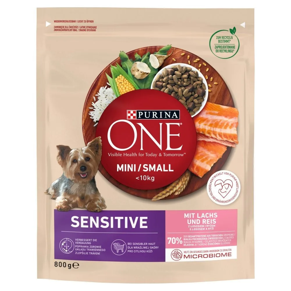 20250911155349_612faf4a Purina One 0.8kg Ξηρά Τροφή χωρίς Γλουτένη για Ηλικιωμένους Σκύλους Μικρόσωμων Φυλών με Σολομό, Ρύζι και Ψάρια - Image 1