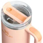 Stanley Flowstate Handled Tumbler Θερμός Ανοξείδωτο BPA Free 890ml Orange Cream με Καλαμάκι και Λαβή 10-10829-403