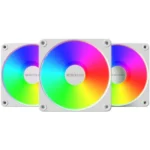 Montech GF120R V2 ARGB Reverse Case Fan με Σύνδεση 3-Pin / 4-Pin PWM 3τμχ Λευκό
