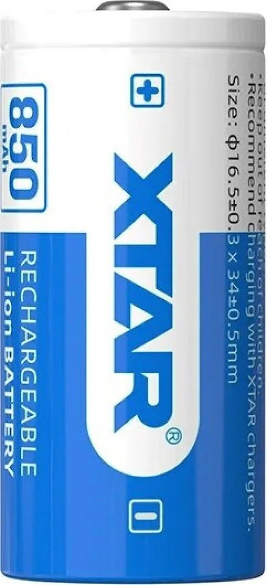 20250917095502_xtar_epanafortizomeni_mpataria_16340_li_ion_850mah_3_7v_1tmch XTAR Επαναφορτιζόμενη Μπαταρία 16340 Li-ion 850mAh 3.7V 1τμχ - Image 1