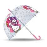 Hello Kitty Παιδική Ομπρέλα Μπαστούνι Πολύχρωμη με Διάμετρο 46εκ. HK50195