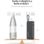 Cuktech CP25 Power Bank 20000mAh 55W με Θύρα USB-A και Θύρα USB-C Γκρι