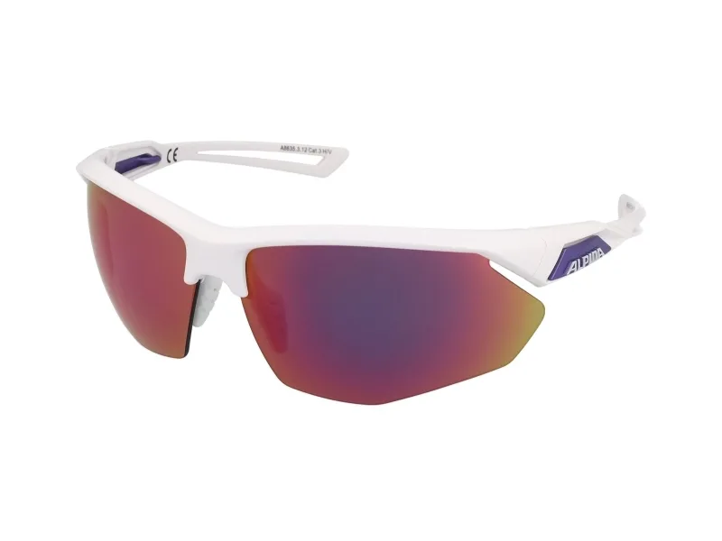 Alpina Hr Unisex Γυαλιά Ηλίου με Λευκό Κοκκάλινο Σκελετό και Μωβ Φακό - Image 1