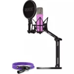 Rode NT1 Signature Σετ Πυκνωτικό Μικρόφωνο XLR Shock Mounted για Φωνητικά σε Μωβ Χρώμα +XLR cable+Desktop Studio Arm