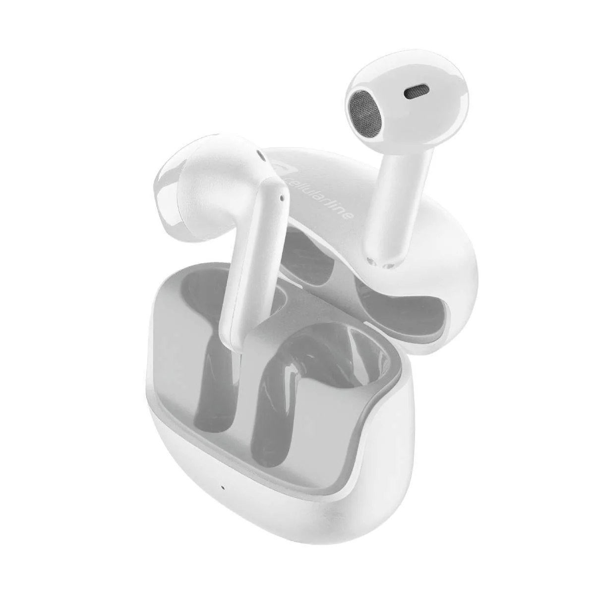 Cellular Line Pure Earbud Bluetooth Handsfree Ακουστικά με Θήκη Φόρτισης Λευκά - Image 1