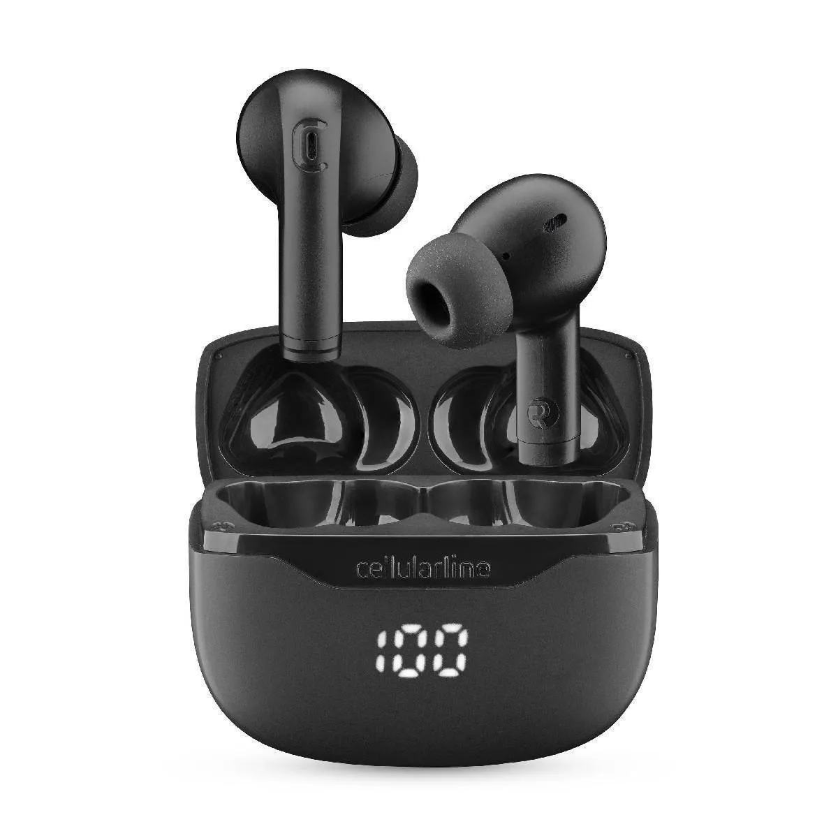 Cellular Line Key In-ear Bluetooth Handsfree Ακουστικά με Θήκη Φόρτισης Μαύρα - Image 1