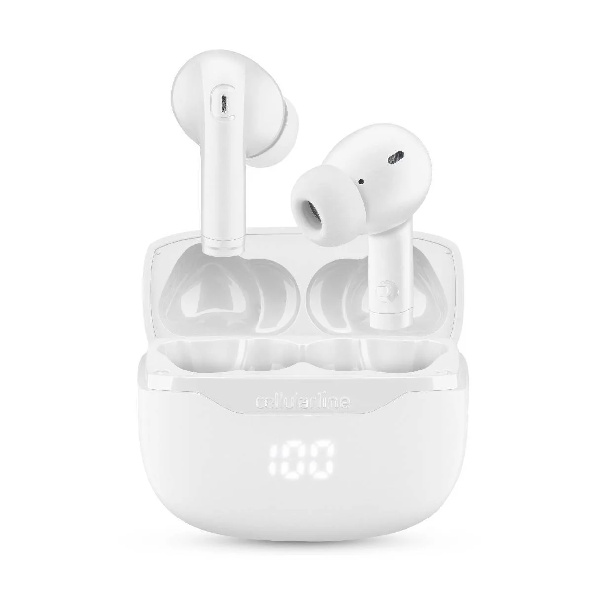 Cellular Line Key In-ear Bluetooth Handsfree Ακουστικά με Θήκη Φόρτισης Λευκά - Image 1