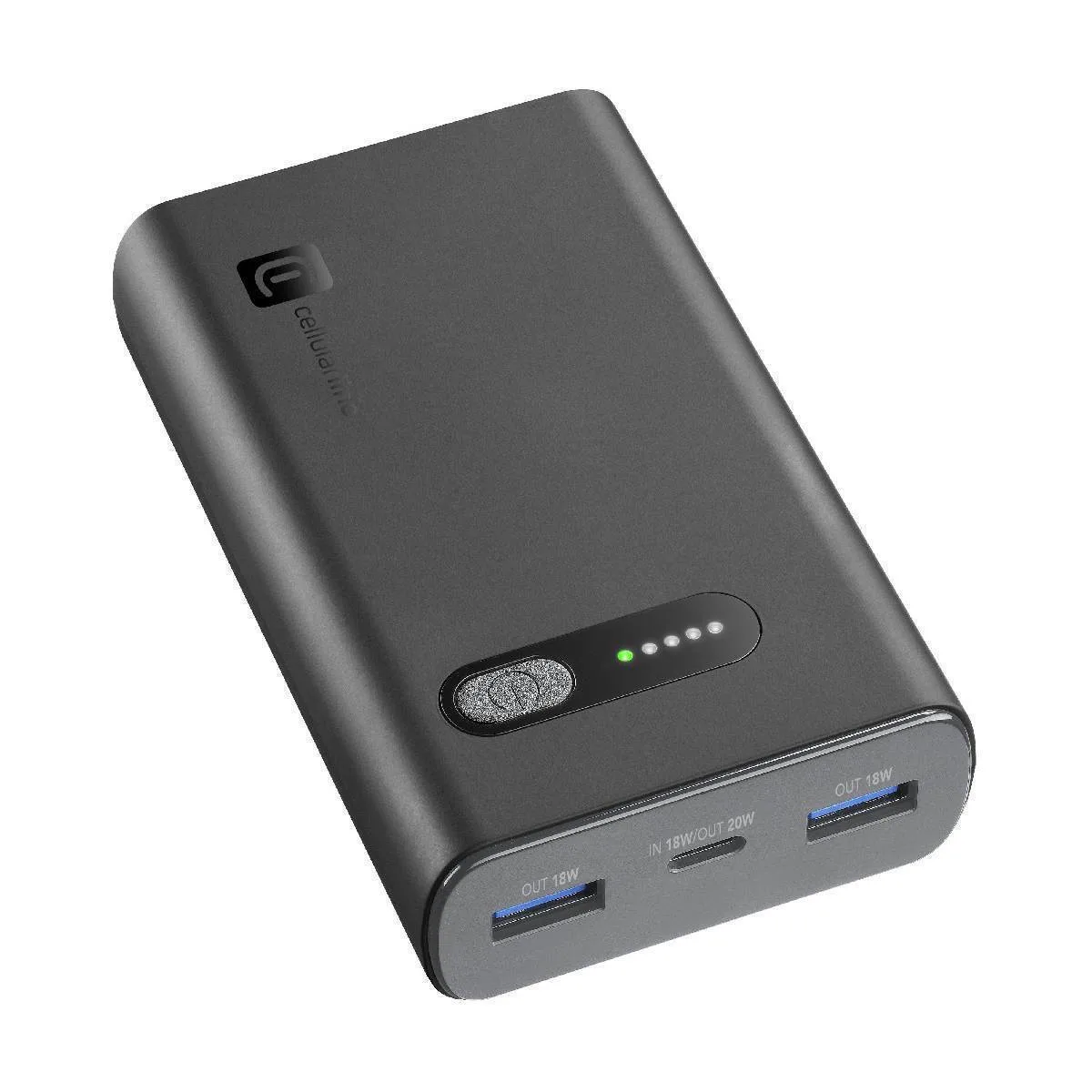 20250919193100_cellular_line_fast_power_bank_10000mah_18w_me_2_thyres_usb_a_kai_thyra_usb_c_power_delivery_mayro Cellular Line FAST Power Bank 10000mAh 18W με 2 Θύρες USB-A και Θύρα USB-C Power Delivery Μαύρο - Image 1