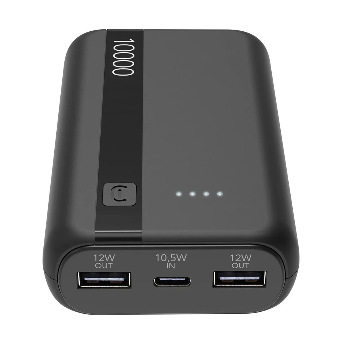 Cellular Line ESSENCE Power Bank 10000mAh 12W με 2 Θύρες USB-A και Θύρα USB-C Μαύρο - Image 1