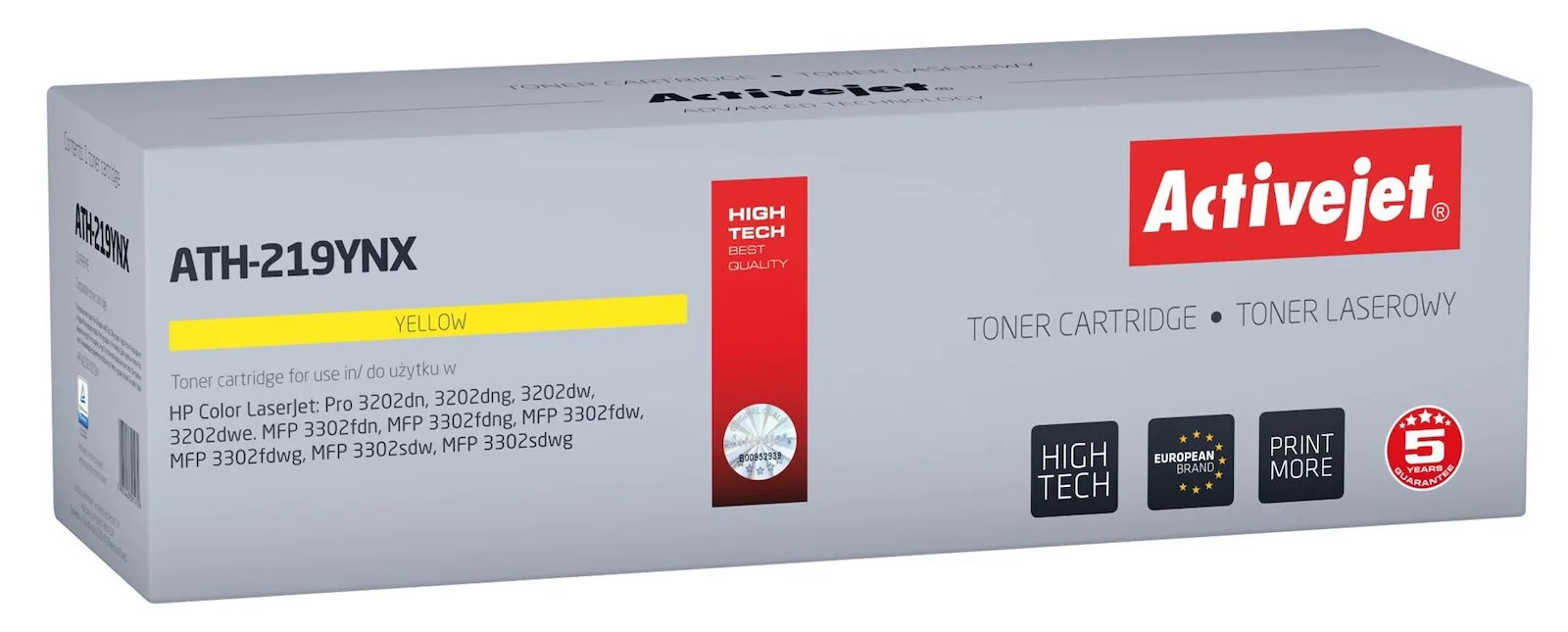 20251001105420_active_jet_symvato_toner_gia_laser_ektypoti_hp_kitrino_me_chip_ath_219ynx Active Jet Συμβατό Toner για Laser Εκτυπωτή HP Κίτρινο με Chip ATH-219YNX - Image 1