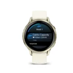 Garmin Venu 4 Stainless Steel 41mm Αδιάβροχο Smartwatch με Παλμογράφο (Lunar Gold with Bone)