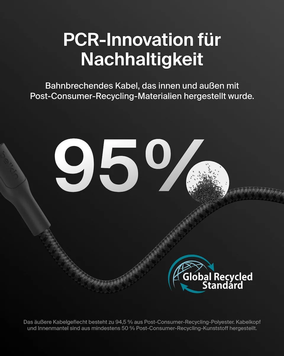 20251003120748_45b05173 Belkin Braided USB 2.0 Cable USB-C male - USB-C Μαύρο 1m CAB026hq1MBK - Image 1