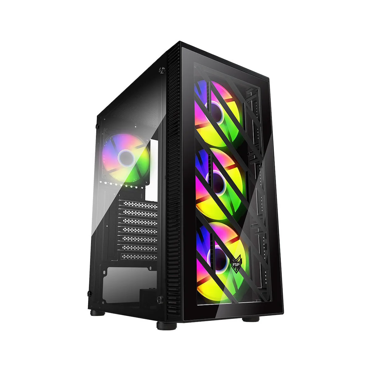 FSP/Fortron CMT192 Gaming Midi Tower Κουτί Υπολογιστή με Πλαϊνό Παράθυρο και RGB Φωτισμό Μαύρο - Image 1