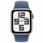 Apple Watch SE 2024 Aluminium 40mm Αδιάβροχο με Παλμογράφο (Silver με Denim Sport Band - M/L)