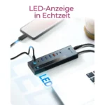 Icy Box Hub 9 Θυρών με σύνδεση USB-A Γκρι IB-HUB1743-CPD