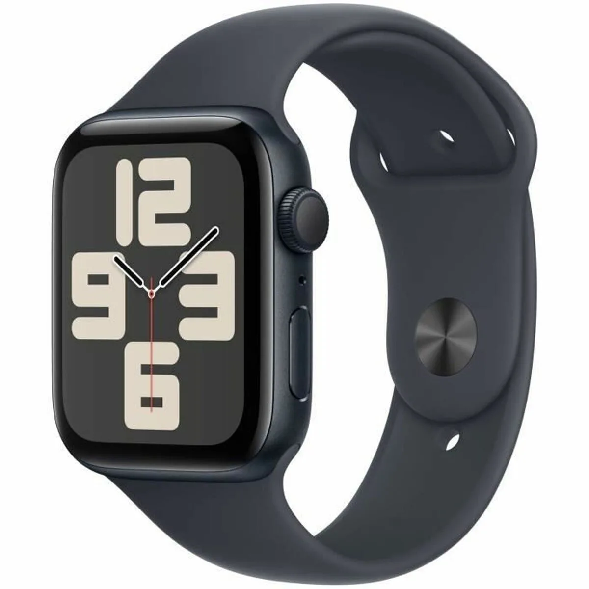 Apple Watch SE 2024 Aluminium 44mm Αδιάβροχο με Παλμογράφο (Midnight με Midnight Sport Band - S/M) - Image 1
