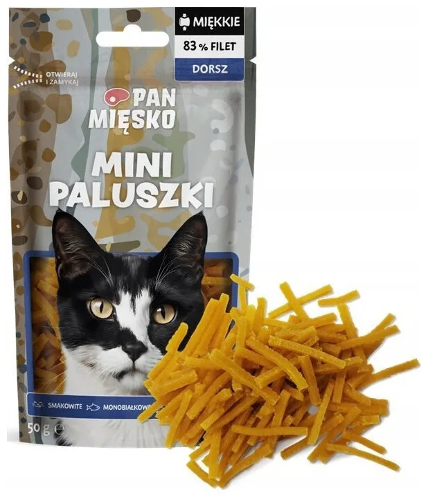 20251010100709_581e64c9 Λιχουδιά Γάτες Mini Paluszki Dorsz Ενήλικος 50g - Image 1