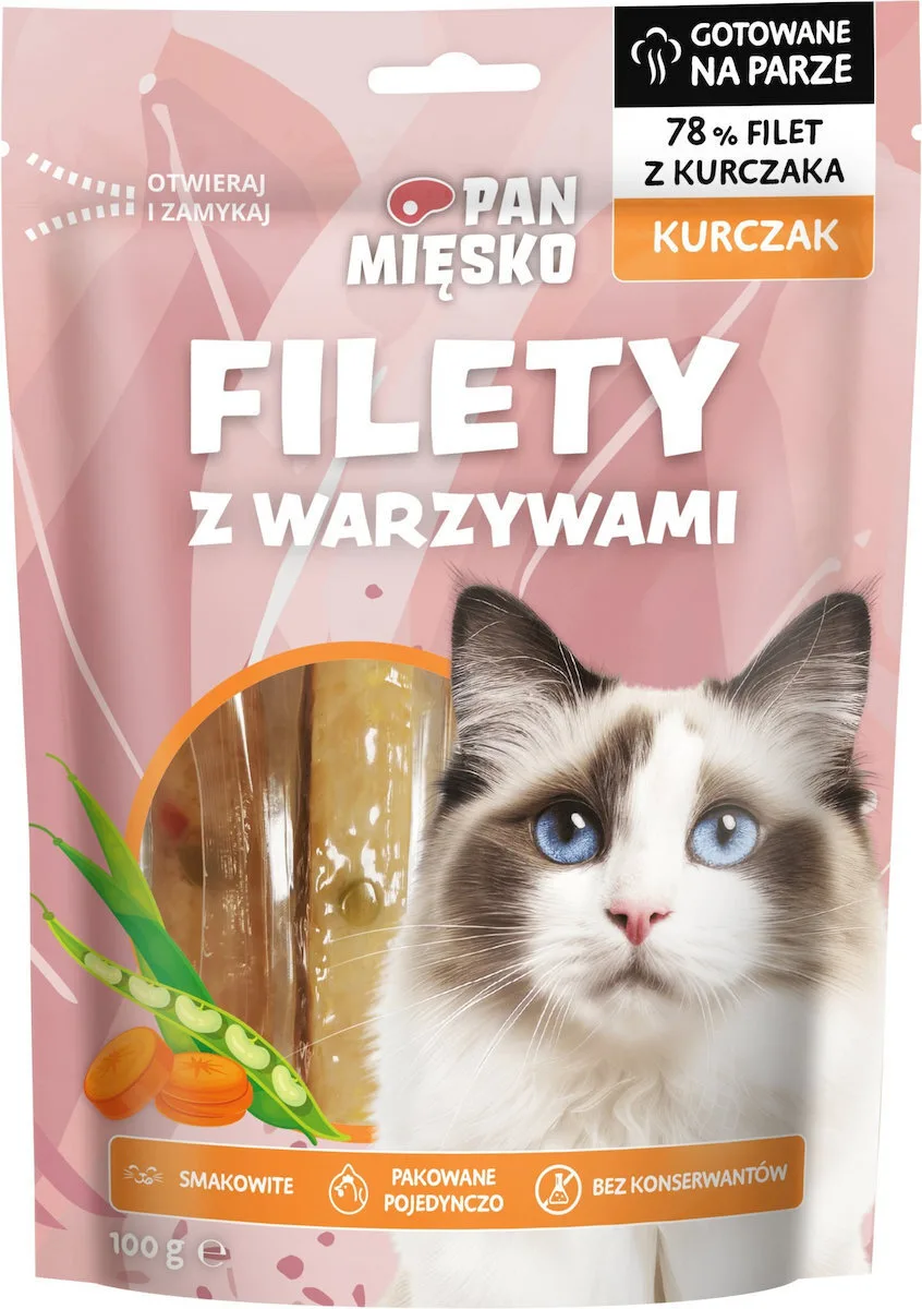 20251010100921_cat_treat_chicken_fillets_vegetables_adult_100g Cat Treat Chicken Fillets Vegetables Adult 100g - Image 1