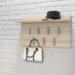 Topeshop Κρεμάστρα Τοίχου Ξύλινη 7 Θέσεων Μπεζ 70x18cm
