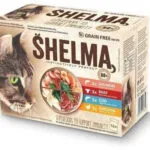 Shelma Pouch Complete Grain-free Food Adult Cats Chicken Beef Salmon Cod 12x 85 G