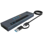 Icy Box USB 3.2 Hub 11 Θυρών με σύνδεση USB-A Γκρι IB-HUB1742CR-C2PD