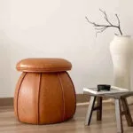 Δερμάτινο Σκαμπό Καφέ – Μοντέρνο & Κομψό Design 50x50x53cm