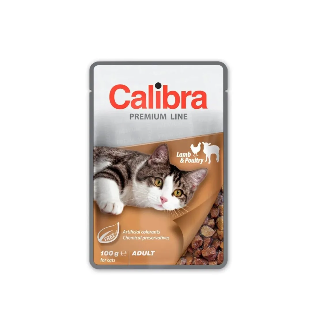 Calibra Cat Premium Adult Lamb & Poultry Wet Cat Food 100g - Image 1