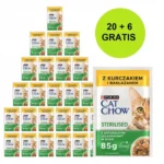 Purina Cat Chow Sterilised Chicken Eggplant In Sauce Wet Cat Food 26x85g 20 + 6 Gratis