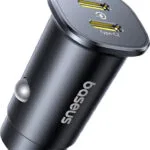 Baseus Φορτιστής Αυτοκινήτου 30W με Θύρες: 2xType-C Μαύρο Χρώμα C00072300123-01