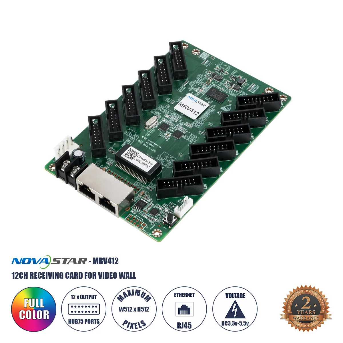 20251027105021_globostar_mrv412_n_41056_novastar_mrv412_n_receiving_card_othones_led_video_wall_12_x_hub75e_loading_capacity_pixel_512_x_512px_gigabit_network_ethern Globostar Mrv412-n 41056 Novastar Mrv412-n Receiving Card Οθόνες Led Video Wall 12 X Hub75e Loading Capacity Pixel 512 X 512px Gigabit Network Ethernet Input & Output Ports Dc 5v Ip20 Μ14.6 X Π9.2 X Υ1.8cm 2 Χρόνια Εγγύηση - Image 1