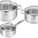 Tefal Duetto+ Σετ Κατσαρόλες από Ανοξείδωτο Ατσάλι Silver με Αντικολλητική Επίστρωση G719S674 6τμχ