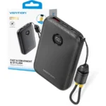 Vention Power Bank 10000mAh 22.5W με Θύρα USB-A και Θύρα USB-C Μαύρο