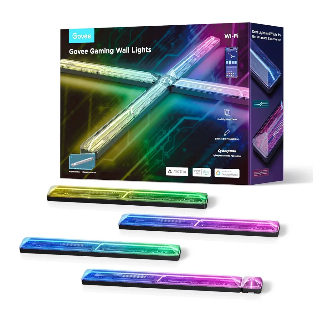 20251030235903_govee_smart_diakosmitiko_fotistiko_gaming_wall_light_4_1_led_rgbic_mpara_5tmch_h6063 Govee Smart Διακοσμητικό Φωτιστικό Gaming Wall Light (4+1) LED RGBIC Μπάρα 5τμχ H6063 - Image 1