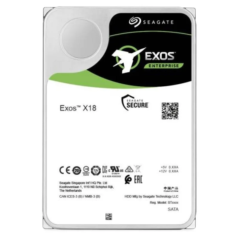 Seagate Exos X18 18TB HDD Σκληρός Δίσκος 3.5" SATA III 7200rpm με 256MB Cache για NAS / Server ST18000NM000J - Image 1