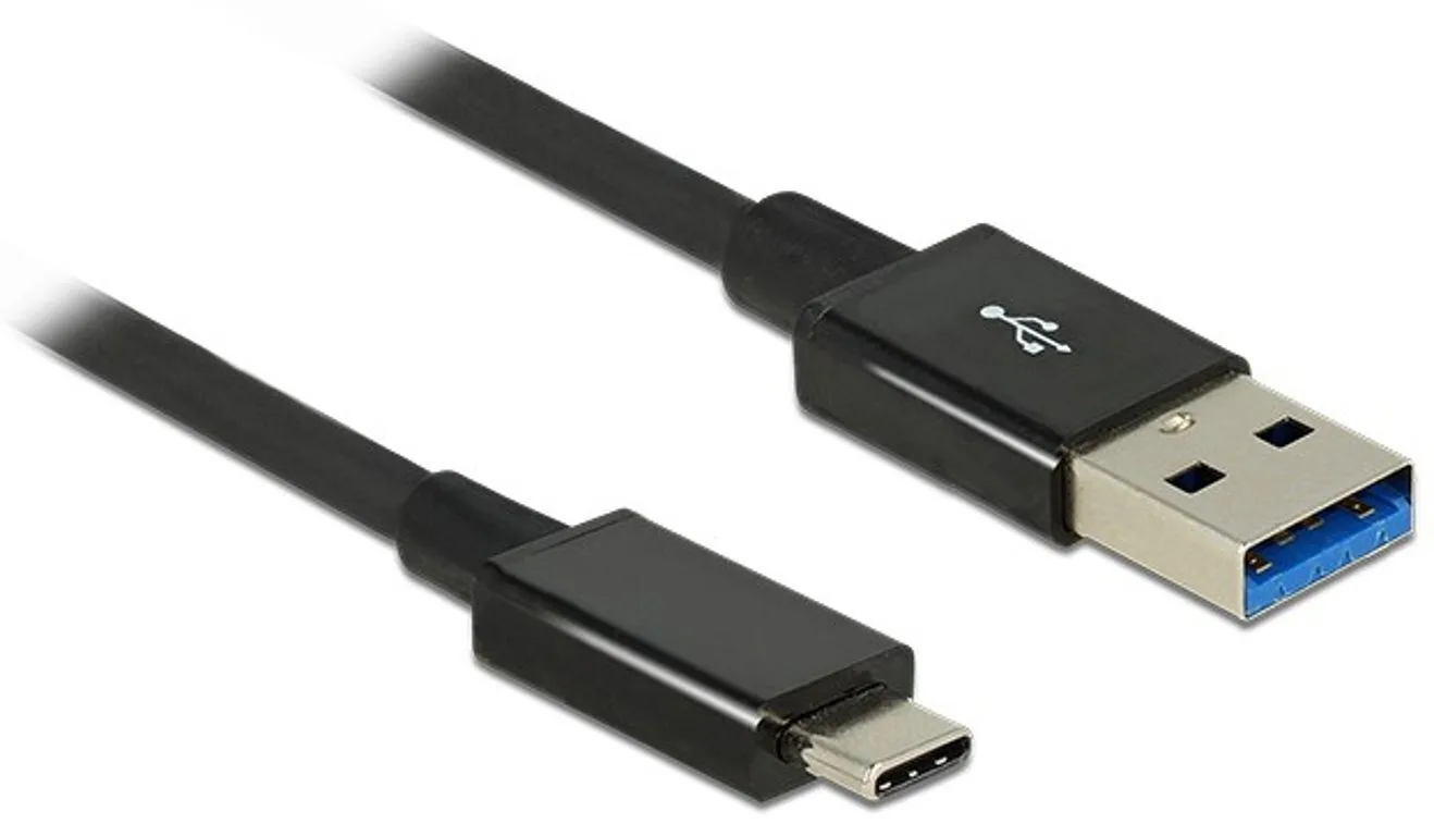 20251106124945_delock_regular_usb_3_1_cable_usb_c_male_usb_a_male_mayro_1m_83983 DeLock Regular USB 3.1 Cable USB-C male - USB-A male Μαύρο 1m (83983) - Image 1