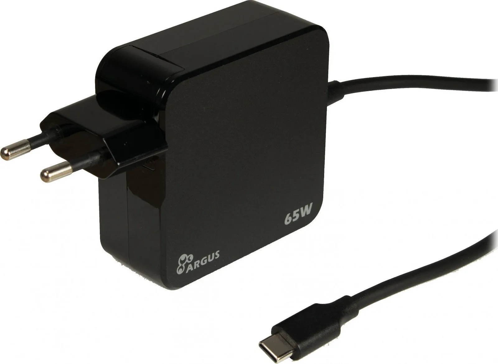 Inter-Tech Φορτιστής με Ενσωματωμένο Καλώδιο USB-C 65W Μαύρος (PD-2065) - Image 1