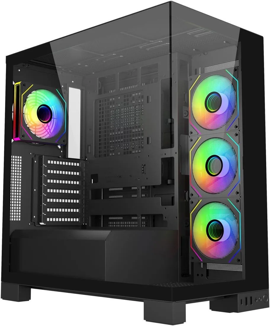 20251119142325_fsp_fortron_m540_gaming_midi_tower_kouti_ypologisti_me_plaino_parathyro_kai_rgb_fotismo_mayro FSP/Fortron M540 Gaming Midi Tower Κουτί Υπολογιστή με Πλαϊνό Παράθυρο και RGB Φωτισμό Μαύρο - Image 1