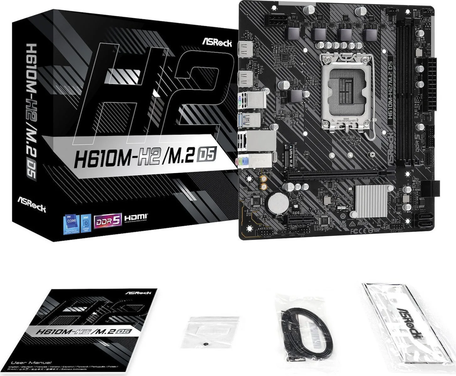 ASRock H610M-H2/M.2 D5 Motherboard Micro ATX με Intel 1700 Socket 90-MXBML0-A0UAYZ - Image 1