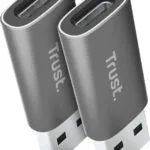 Trust Μετατροπέας USB-A male σε USB-C female Γκρι 2τμχ 25573