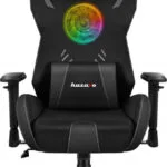 Huzaro Combat 7.6 Υφασμάτινη Καρέκλα Gaming με Ρυθμιζόμενα Μπράτσα και RGB Φωτισμό Μαύρη