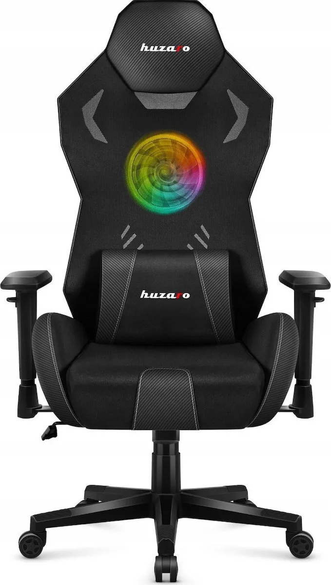 20251120162336_4b799aa4 Huzaro Combat 7.6 Υφασμάτινη Καρέκλα Gaming με Ρυθμιζόμενα Μπράτσα και RGB Φωτισμό Μαύρη - Image 1