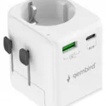 Gembird TPA-EU1A1C20-01-W Αντάπτορας Πρίζας από Universal σε Universal